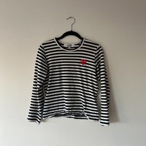 Comme des Garçons CDG PLAY Striped Long Sleeves Top